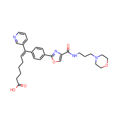 O=C(O)CCCC/C=C(\c1ccc(-c2nc(C(=O)NCCCN3CCOCC3)co2)cc1)c1cccnc1 ZINC000013782524