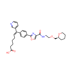 O=C(O)CCCC/C=C(\c1ccc(-c2nc(C(=O)NCCOC[C@@H]3CCCCO3)co2)cc1)c1cccnc1 ZINC000013782525