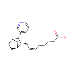 O=C(O)CCCC/C=C\C[C@@H]1[C@H]2CC[C@@H](C2)[C@@H]1c1cccnc1 ZINC000169312000