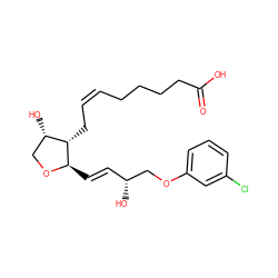 O=C(O)CCCC/C=C\C[C@H]1[C@@H](O)CO[C@@H]1/C=C/[C@@H](O)COc1cccc(Cl)c1 ZINC000028378020