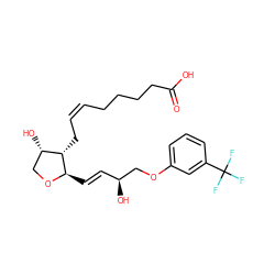 O=C(O)CCCC/C=C\C[C@H]1[C@@H](O)CO[C@@H]1/C=C/[C@H](O)COc1cccc(C(F)(F)F)c1 ZINC000028373624