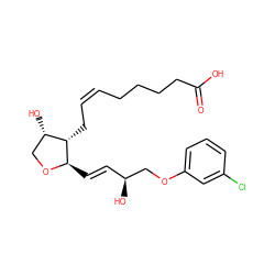 O=C(O)CCCC/C=C\C[C@H]1[C@@H](O)CO[C@@H]1/C=C/[C@H](O)COc1cccc(Cl)c1 ZINC000028365640