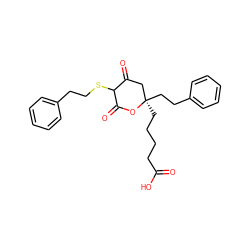O=C(O)CCCC[C@@]1(CCc2ccccc2)CC(=O)C(SCCc2ccccc2)C(=O)O1 ZINC000103220203