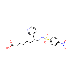 O=C(O)CCCCC[C@@H](CNS(=O)(=O)c1ccc([N+](=O)[O-])cc1)c1cccnc1 ZINC000013730227