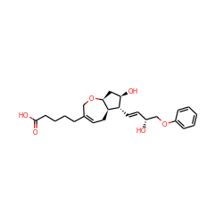 O=C(O)CCCCC1=CC[C@H]2[C@H](C[C@@H](O)[C@@H]2/C=C/[C@@H](O)COc2ccccc2)OC1 ZINC000166675684