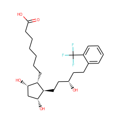 O=C(O)CCCCCC[C@H]1[C@@H](O)C[C@@H](O)[C@@H]1CC[C@@H](O)CCc1ccccc1C(F)(F)F ZINC000029327565