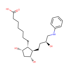 O=C(O)CCCCCC[C@H]1[C@@H](O)C[C@@H](O)[C@@H]1CC[C@H](O)CNc1ccccc1 ZINC000013805705