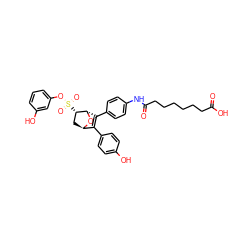 O=C(O)CCCCCCC(=O)Nc1ccc(C2=C(c3ccc(O)cc3)[C@H]3C[C@H](S(=O)(=O)Oc4cccc(O)c4)[C@H]2O3)cc1 ZINC000473088032