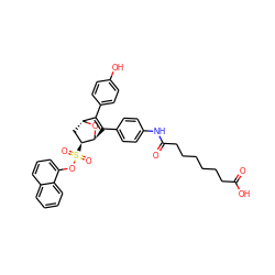 O=C(O)CCCCCCC(=O)Nc1ccc(C2=C(c3ccc(O)cc3)[C@H]3C[C@H](S(=O)(=O)Oc4cccc5ccccc45)[C@H]2O3)cc1 ZINC000473095017