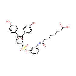 O=C(O)CCCCCCC(=O)Nc1cccc(OS(=O)(=O)[C@H]2C[C@H]3O[C@H]2C(c2ccc(O)cc2)=C3c2ccc(O)cc2)c1 ZINC000473089909