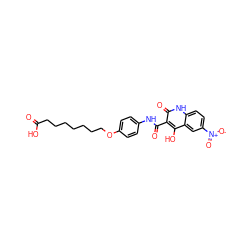 O=C(O)CCCCCCCOc1ccc(NC(=O)c2c(O)c3cc([N+](=O)[O-])ccc3[nH]c2=O)cc1 ZINC000013440355