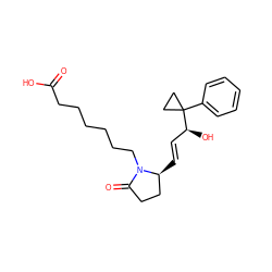 O=C(O)CCCCCCN1C(=O)CC[C@@H]1/C=C/[C@H](O)C1(c2ccccc2)CC1 ZINC000013488391