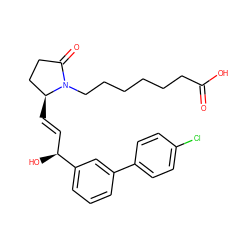 O=C(O)CCCCCCN1C(=O)CC[C@@H]1/C=C/[C@H](O)c1cccc(-c2ccc(Cl)cc2)c1 ZINC000029402658