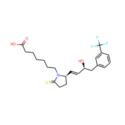 O=C(O)CCCCCCN1C(=S)CC[C@@H]1/C=C/[C@@H](O)Cc1cccc(C(F)(F)F)c1 ZINC000036403352