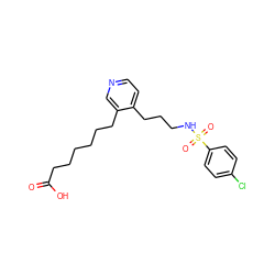 O=C(O)CCCCCCc1cnccc1CCCNS(=O)(=O)c1ccc(Cl)cc1 ZINC000029393108