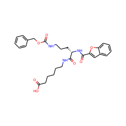 O=C(O)CCCCCNC(=O)[C@H](CCCNC(=O)OCc1ccccc1)NC(=O)c1cc2ccccc2o1 ZINC000013643157