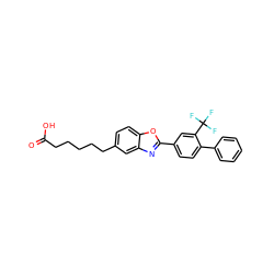 O=C(O)CCCCCc1ccc2oc(-c3ccc(-c4ccccc4)c(C(F)(F)F)c3)nc2c1 ZINC000084669597