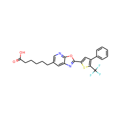 O=C(O)CCCCCc1cnc2oc(-c3cc(-c4ccccc4)c(C(F)(F)F)s3)nc2c1 ZINC000084758335