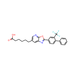 O=C(O)CCCCCc1cnc2oc(-c3ccc(-c4ccccc4)c(C(F)(F)F)c3)nc2c1 ZINC000084758334