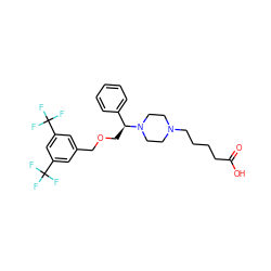 O=C(O)CCCCN1CCN([C@@H](COCc2cc(C(F)(F)F)cc(C(F)(F)F)c2)c2ccccc2)CC1 ZINC000027518216