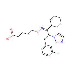 O=C(O)CCCCO/N=C(/C1CCCCC1)[C@@H](Cc1cccc(F)c1)n1ccnc1 ZINC000013738915