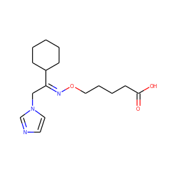 O=C(O)CCCCO/N=C(/Cn1ccnc1)C1CCCCC1 ZINC000013738885