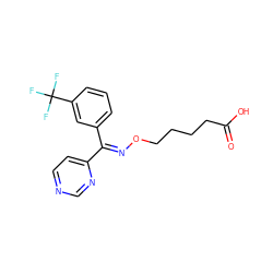 O=C(O)CCCCO/N=C(\c1cccc(C(F)(F)F)c1)c1ccncn1 ZINC000013759492