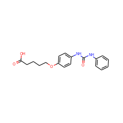 O=C(O)CCCCOc1ccc(NC(=O)Nc2ccccc2)cc1 ZINC000072119945