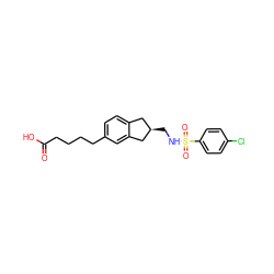 O=C(O)CCCCc1ccc2c(c1)C[C@H](CNS(=O)(=O)c1ccc(Cl)cc1)C2 ZINC000027331517