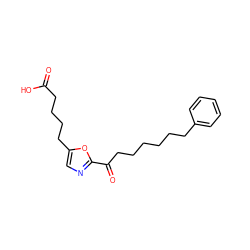 O=C(O)CCCCc1cnc(C(=O)CCCCCCc2ccccc2)o1 ZINC000103239561