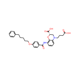 O=C(O)CCCN1C[C@@H](C(=O)O)Oc2c(NC(=O)c3ccc(OCCCCCc4ccccc4)cc3)cccc21 ZINC000136982745