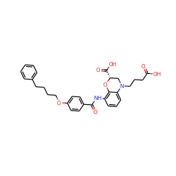 O=C(O)CCCN1C[C@@H](C(=O)O)Oc2c(NC(=O)c3ccc(OCCCCc4ccccc4)cc3)cccc21 ZINC000136055702