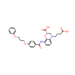 O=C(O)CCCN1C[C@@H](C(=O)O)Oc2c(NC(=O)c3ccc(OCCCOc4ccccc4)cc3)cccc21 ZINC000059625636