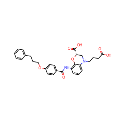 O=C(O)CCCN1C[C@@H](C(=O)O)Oc2c(NC(=O)c3ccc(OCCCc4ccccc4)cc3)cccc21 ZINC000059624927