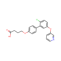 O=C(O)CCCOc1ccc(-c2cc(Oc3cccnc3)ccc2Cl)cc1 ZINC001772645321