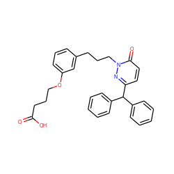 O=C(O)CCCOc1cccc(CCCn2nc(C(c3ccccc3)c3ccccc3)ccc2=O)c1 ZINC000068250099