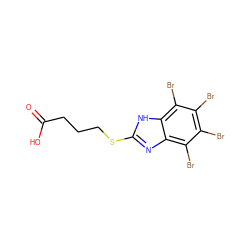 O=C(O)CCCSc1nc2c(Br)c(Br)c(Br)c(Br)c2[nH]1 ZINC000073197303