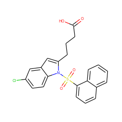 O=C(O)CCCc1cc2cc(Cl)ccc2n1S(=O)(=O)c1cccc2ccccc12 ZINC000204918395