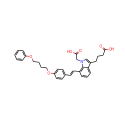 O=C(O)CCCc1cn(CC(=O)O)c2c(/C=C/c3ccc(OCCCCOc4ccccc4)cc3)cccc12 ZINC000034638460