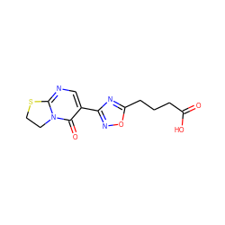 O=C(O)CCCc1nc(-c2cnc3n(c2=O)CCS3)no1 ZINC000000107306