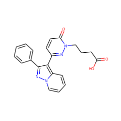 O=C(O)CCCn1nc(-c2c(-c3ccccc3)nn3ccccc23)ccc1=O ZINC000000597450