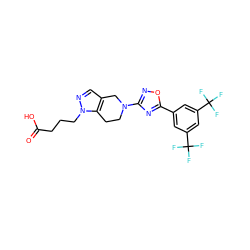 O=C(O)CCCn1ncc2c1CCN(c1noc(-c3cc(C(F)(F)F)cc(C(F)(F)F)c3)n1)C2 ZINC000073164191