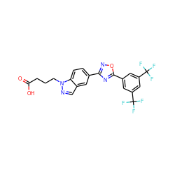 O=C(O)CCCn1ncc2cc(-c3noc(-c4cc(C(F)(F)F)cc(C(F)(F)F)c4)n3)ccc21 ZINC000073159546