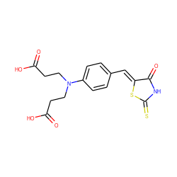 O=C(O)CCN(CCC(=O)O)c1ccc(/C=C2\SC(=S)NC2=O)cc1 ZINC000001652386