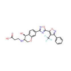 O=C(O)CCN[C@@H]1COc2cc(-c3noc(-c4onc(-c5ccccc5)c4C(F)(F)F)n3)ccc2[C@@H]1O ZINC000145681931