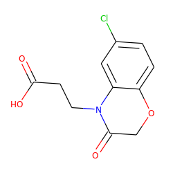 O=C(O)CCN1C(=O)COc2ccc(Cl)cc21 ZINC000004242328