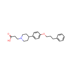 O=C(O)CCN1CCC(c2ccc(OCCCc3ccccc3)cc2)CC1 ZINC000059615547