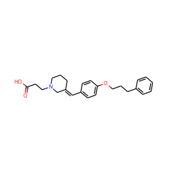 O=C(O)CCN1CCC/C(=C\c2ccc(OCCCc3ccccc3)cc2)C1 ZINC000066113311