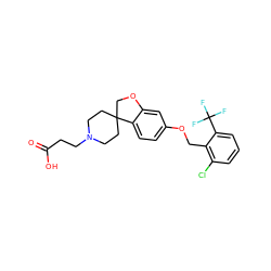 O=C(O)CCN1CCC2(CC1)COc1cc(OCc3c(Cl)cccc3C(F)(F)F)ccc12 ZINC000113579837