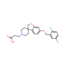 O=C(O)CCN1CCC2(CC1)COc1cc(OCc3cc(Cl)ccc3Cl)ccc12 ZINC000113581222